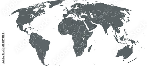 World Map Silhouette A Global Overview of Continents and Countries