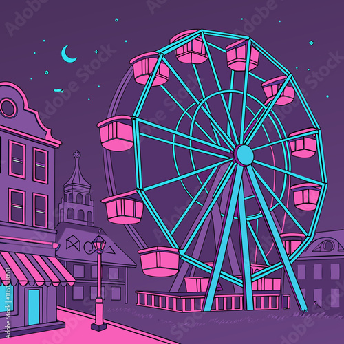 Synthwave Ferris Wheel 1