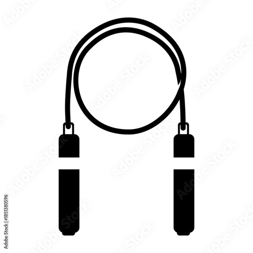 Skipping Rope Exercise Equipment Black Vector Icon