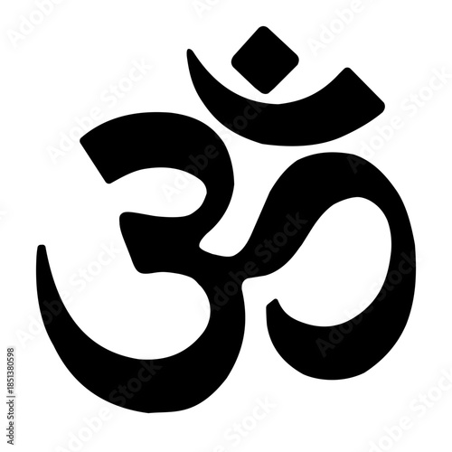 Om Symbol Icon Silhouette Vector Flat Illustration Design Sign