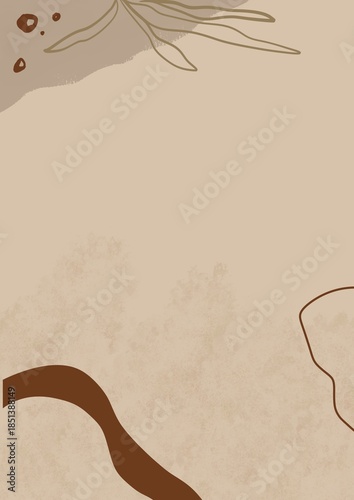 Aesthetic Bohemian Light Brown Background WallArt with Textured Canvas