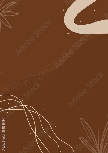 Aesthetic Bohemian Abstract Dark Elegant Background WallArt, Dark Brown