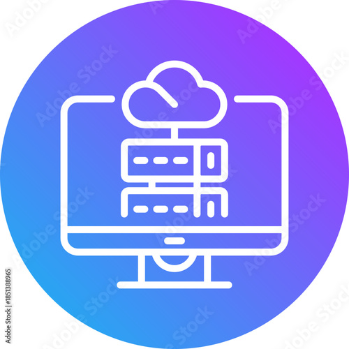 Cloud server icon for digital finance, business, website, application, printing, document, poster design, etc
