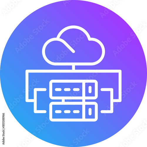 Cloud server icon for digital finance, business, website, application, printing, document, poster design, etc