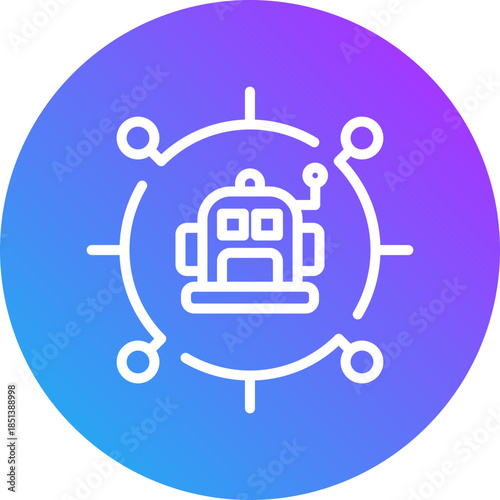 Robotics icon for digital finance, business, website, application, printing, document, poster design, etc
