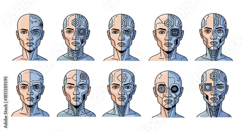 Digital Human Faces with Facial Expressions.