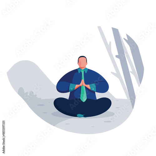 A man practicing yoga