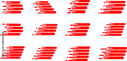 Set of speed lines vector icons. Fast motion effect. Black horizontal action lines. Speed and fast action symbol. Comic element. Superhero sign.
