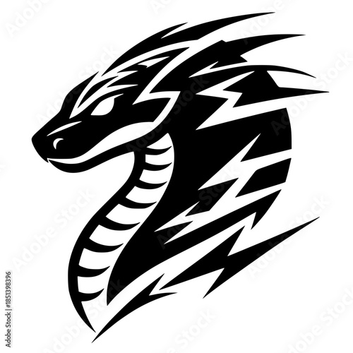 Snake head silhouette vector design