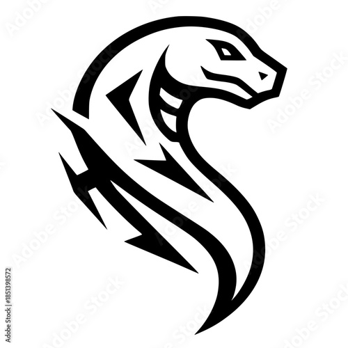 Snake head silhouette vector design
