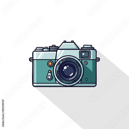 Retro analogue camera icon representing vintage photography and classic visual storytelling