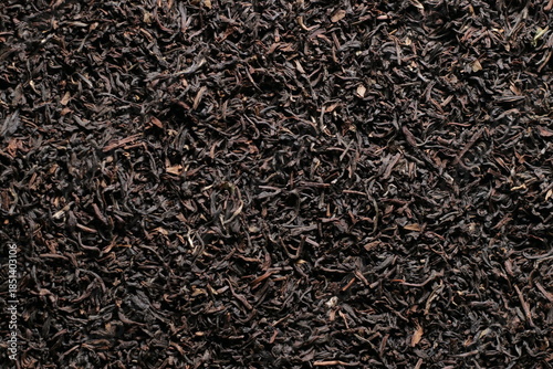 Tea dried leafs close up studio shot over