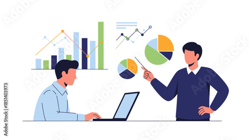 Two Men Analyzing Business Data Charts 1.