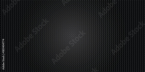 Black perforated metal plate. Metal grill. Black metal texture steel background. Perforated sheet metal.Abstract dark gray circle mesh pattern background texture.Black metallic background.Vector EPS10