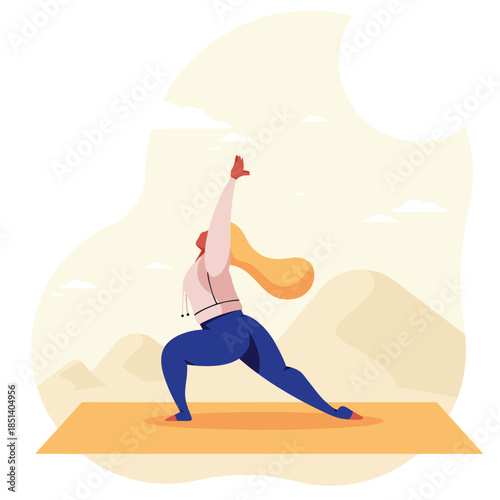 A girl practicing yoga