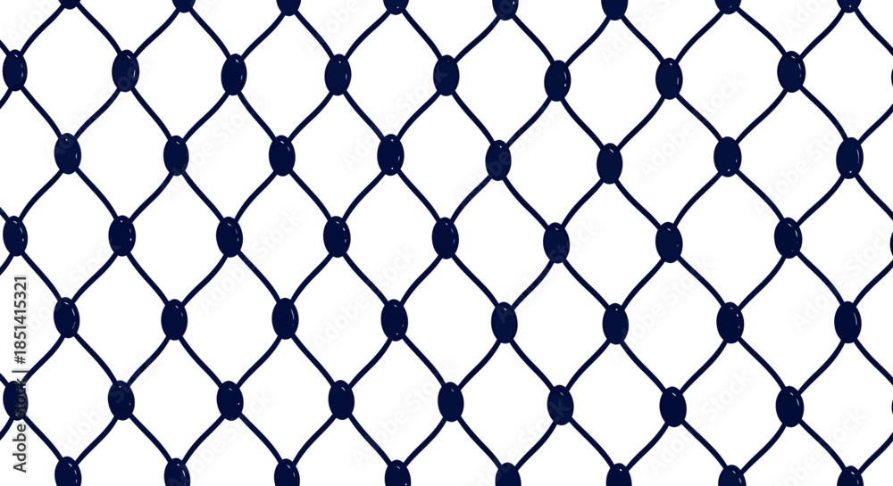 Fototapeta premium A seamless vector graphic featuring a dark blue diamond-shaped net pattern on a clean white background, perfect for modern design projects.