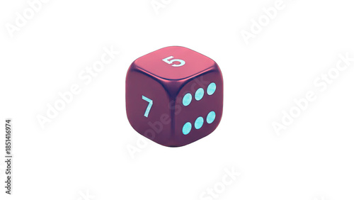 Purple Dice on White Background