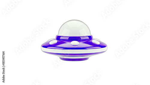 Purple UFO Isolated on White Background