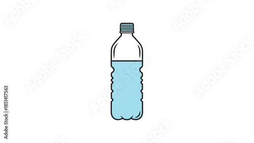 Simple hydrating refreshment a clear plastic bottle filled with pure drinking water for daily well-being