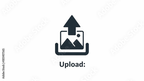 Secure digital content upload icon representing online data submission and cloud storage solution
