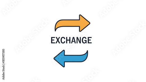 Dynamic Digital Exchange Arrows Illustrating Seamless Data Flow and Transaction Process Concept
