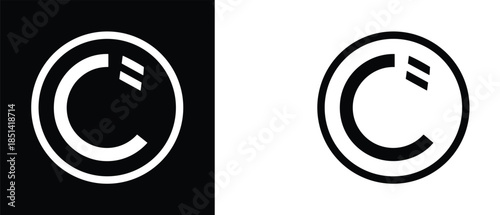 Modern minimalist circular letter C logo design icons in black and white styles for corporate branding and digital identity projects.