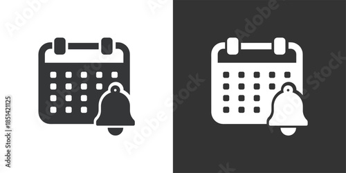 Calendar Reminder icon. Solid glyph series icon