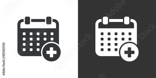 Create Calendar icon. Solid glyph series icon