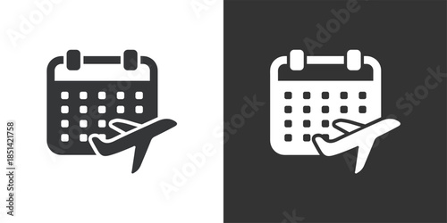 Travel Calendar icon. Solid glyph series icon