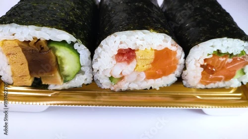 恵方巻　クローズアップ　回転