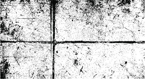 Abstract grunge texture overlay background. Vector distressed black and white folded paper or wall surface pattern. Dirty rough noise effect for design.