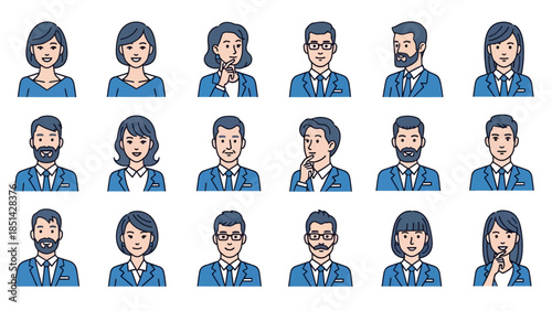 Diverse Group of Illustrated Business Professionals