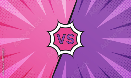 Vector pink purple background in comic style showdown