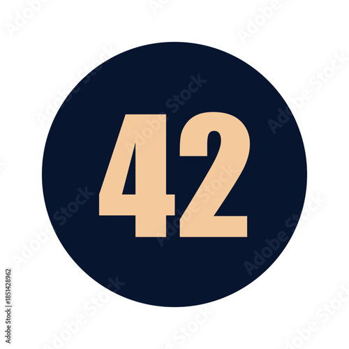 a number 42 on a blue background icon vector design