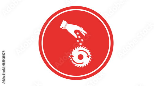 Hand Dropping Coins into Circular Saw Blade Icon