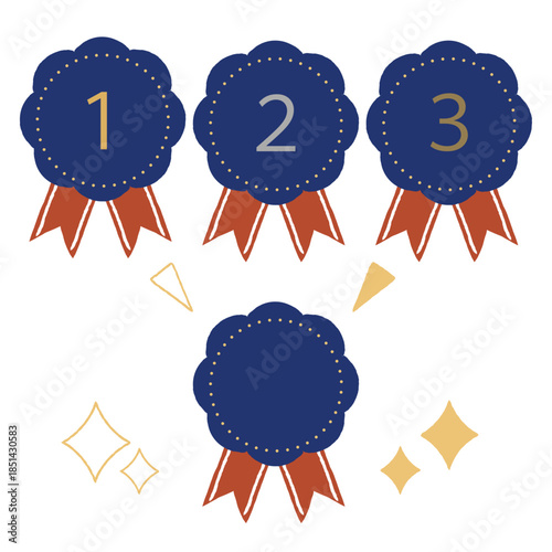 手描き感が優しい印象のランキングバッヂ素材