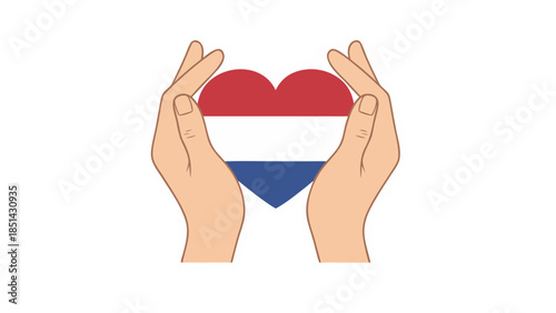Hands Holding Netherlands Flag Heart - Support and Patriotism