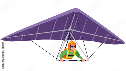 Hang Glider Pilot in Flight