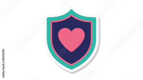 Heart Shield Icon: Protection, Care, Love, Safety, Security
