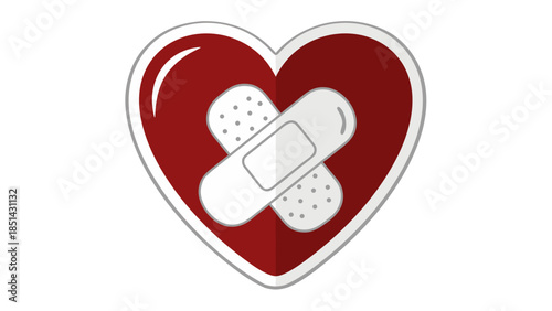 Heart with Band-Aid: Symbol of Healing and Recovery