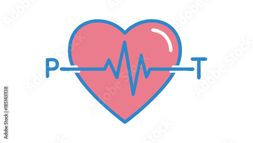 Heartbeat ECG Icon with P and T Letters