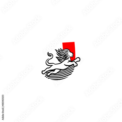 Wallpaper Mural Powerful jumping lion alphabe... Torontodigital.ca