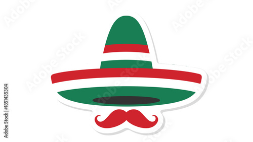 Mexican Sombrero and Moustache Icon