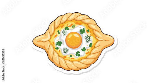 Khachapuri: Traditional Georgian Cheese Bread with Egg