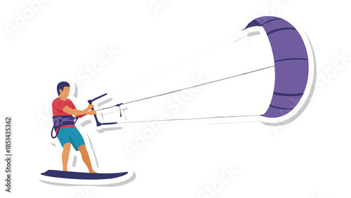 Kitesurfing Action Illustration