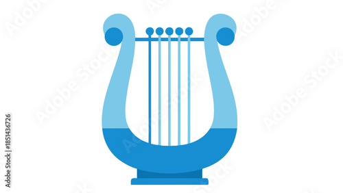 Minimalist Blue Lyre Icon