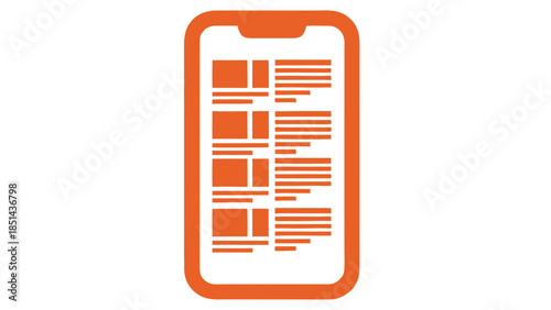 Mobile App Interface Icon: Content Layout