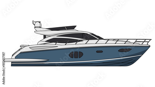 Modern Luxury Motor Yacht Illustration