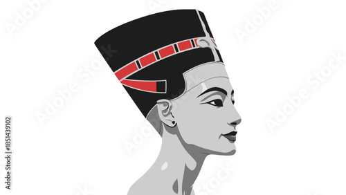 Nefertiti Portrait - Ancient Egyptian Queen Profile Illustration