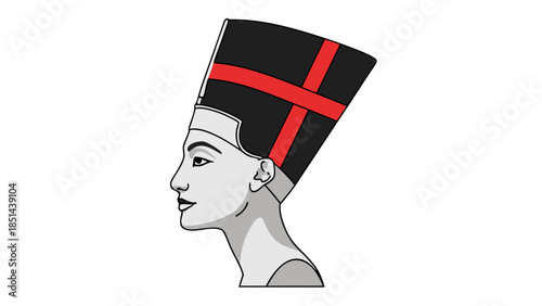 Nefertiti Profile Icon: Ancient Egyptian Queen Illustration